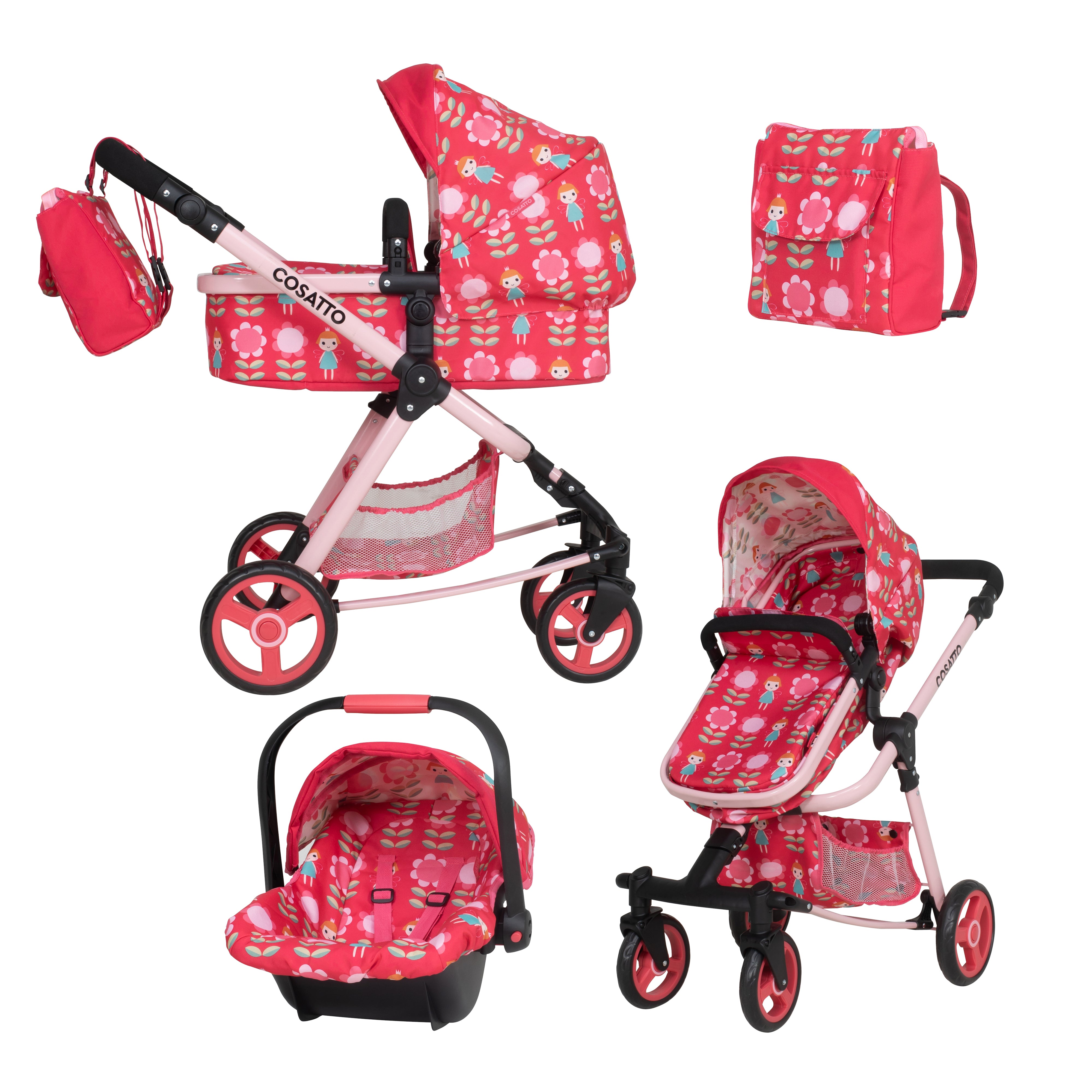 Giggle Quad Doll kinderwagen en autostoeltje - Fairy Garden Rose